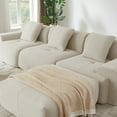 thumbnail image 4 of 113" Modular Sectional Sofa for Living Room, High-Density Foam, Stain-Proof Corduroy, No Assembly Required, Beige, 4 of 10