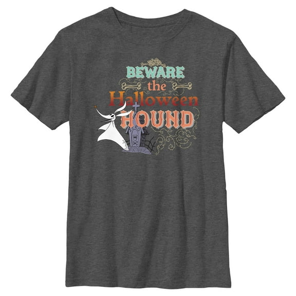 Boy's The Nightmare Before Christmas Halloween Hound Zero Graphic Tee Charcoal Heather Large