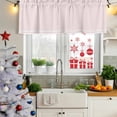 thumbnail image 6 of Farmhouse Pink White Striped Valances for Windows, Decorative Rod Pocket Window Valance Curtains, Modern Stripes Short Curtain Drapes for Kitchen/Bathroom/Living Room, 2 Panels, 42" W x 12" L, 6 of 8