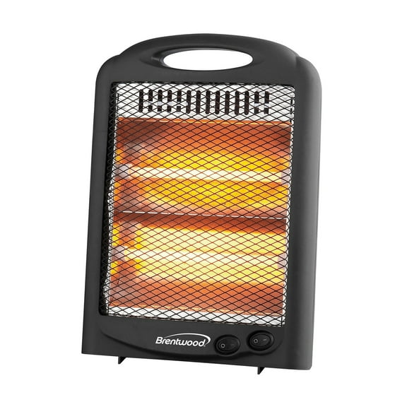 Brentwood Kool Zone H-Q600BK 600-Watt-Max Portable Quartz Space Heater, Black, H-Q600BK