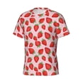 thumbnail image 5 of Vsdgher Strawberries Print Men's Dry Fit Mesh Athletic Shirts Moisture Wicking Tennis T-Shirt Tops, 5 of 9