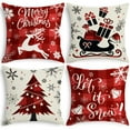 thumbnail image 5 of Presence 4 PCS Christmas Red Buffalo Plaid Pillow Covers, Home Indoor Christmas Decorations Props, 5 of 9
