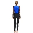 thumbnail image 3 of Jizyo Combinaison Intégrale de Danse à Manches Longues pour Femmes, Brillante avec Strass, une Pièce, Bleu, TG, 3 of 7