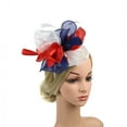 thumbnail image 4 of Vintage Veil Fascinator Hair Clip Headband for Women, Tea Party Wedding Guest Hair Accessory, Retro Cocktail Bridal Shower Hairpiece, 1pc - Dark Blue, 4 of 4