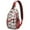 Red Christmas Farm, variant on Sling Backpack,Light Blue Christmas Snowman Pattern Sling Bag with Water Bottle Holder,Waterproof Sling Bag for Men/Women with Headphone Jack for Hiking,Travel