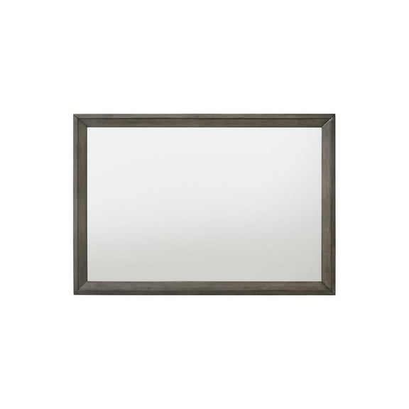 ACME Escher Rectangular Wooden Frame Mirror in Gray Oak