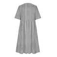 thumbnail image 5 of Up to 30% off Sundresses for Women 2025 Summer Saving Clearance, Women’s Fashion Printed Short Sleeve Round-neck Long Dress(Gray,M), 5 of 5