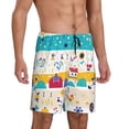 thumbnail image 2 of Naloa Funny Farm Men's Short Pajama Pants, Lounge Comfort Shorts with Elasticized Waistband and Side Pockets - Small, 2 of 9