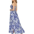 thumbnail image 2 of HAPPY BAY Women's Summer A-Line Maxi Beach Dress Boho Smocked Top Evening Long Strapless Tube Dresses for Women One Size Sapphire, Tropical, 2 of 4