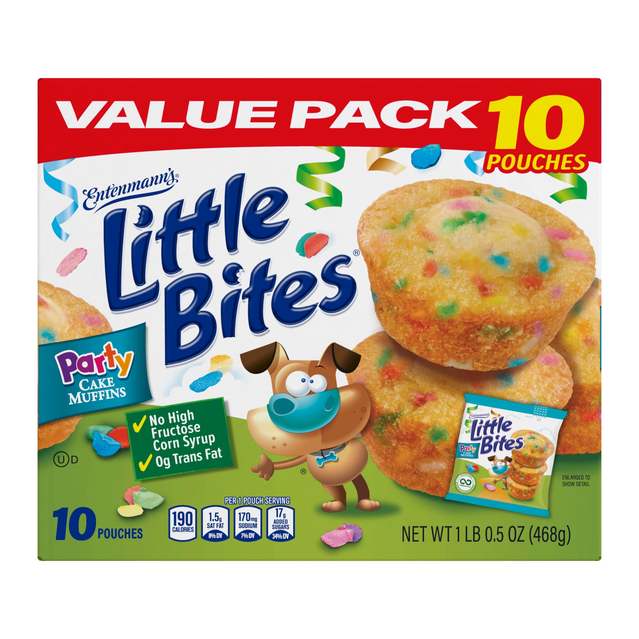 Little Bites Party Cake Muffins, 10 packs, Cake and Sprinkles Mini 16.5 oz Multipack