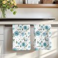 thumbnail image 7 of Turquoise Flowers Kitchen Towels Set of 1, Modern Botanical Floral Leaves Plants Absorbent Dish Towels for Kitchen, Microfiber Hand Towel, Quick Drying Tea Towel for Cleaning Decorative Dishcloths, 7 of 7