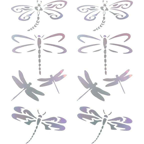 8Pcs Dragonfly Car Sticker Self Adhesive Animal Car Decal Waterproof Reflective Vinyl Window Decal Vinyl Automotive Exterior Decoration Decals for Truck Laptop Walls Laptop Colorful
