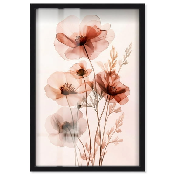 Petal Dye I Shadowbox Print Elegant Floral Art by Art Remedy, Black Frame, 10 x 15