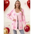 thumbnail image 2 of Cardigan Sweaters for Women Valentine's Day Heart Sweaters Oversized Cable Knit Button V Neck Long Sleeve Fall Fashion Outerwear Coat Alsol Lamesa, 2 of 6