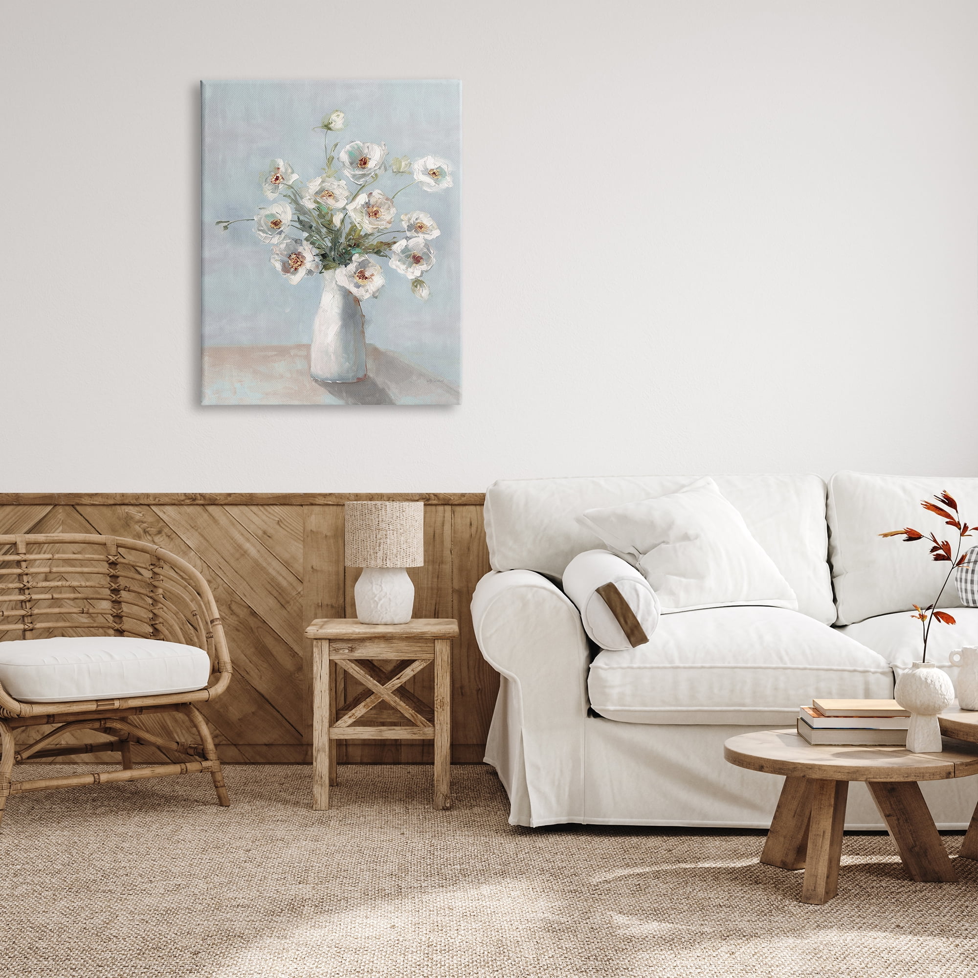 Stupell Industries Traditional White Blooms Botanical & Floral Painting Gallery Wrapped Canvas Art Print Wall Art, 30 x 40
