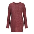 thumbnail image 6 of Kogui Maternity Shirts for Women Women's Maternity Shirts, Ribbed Long Sleeve Pregnancy Sweaters Crew Neck Slit Side Knit Pregnant Tunic Tee Top (Pink,XXL), 6 of 9