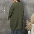 thumbnail image 5 of Cardigan Sweaters for Women Plus Size Cotton Solid Color Long Jackets Long Sleeve Coats with Pockets, 5 of 5