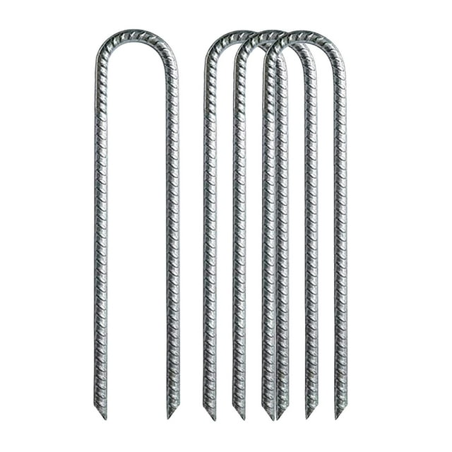 4 Pieces Trampoline Stakes 12" Galvanized Wind Anchors for Camping Tents