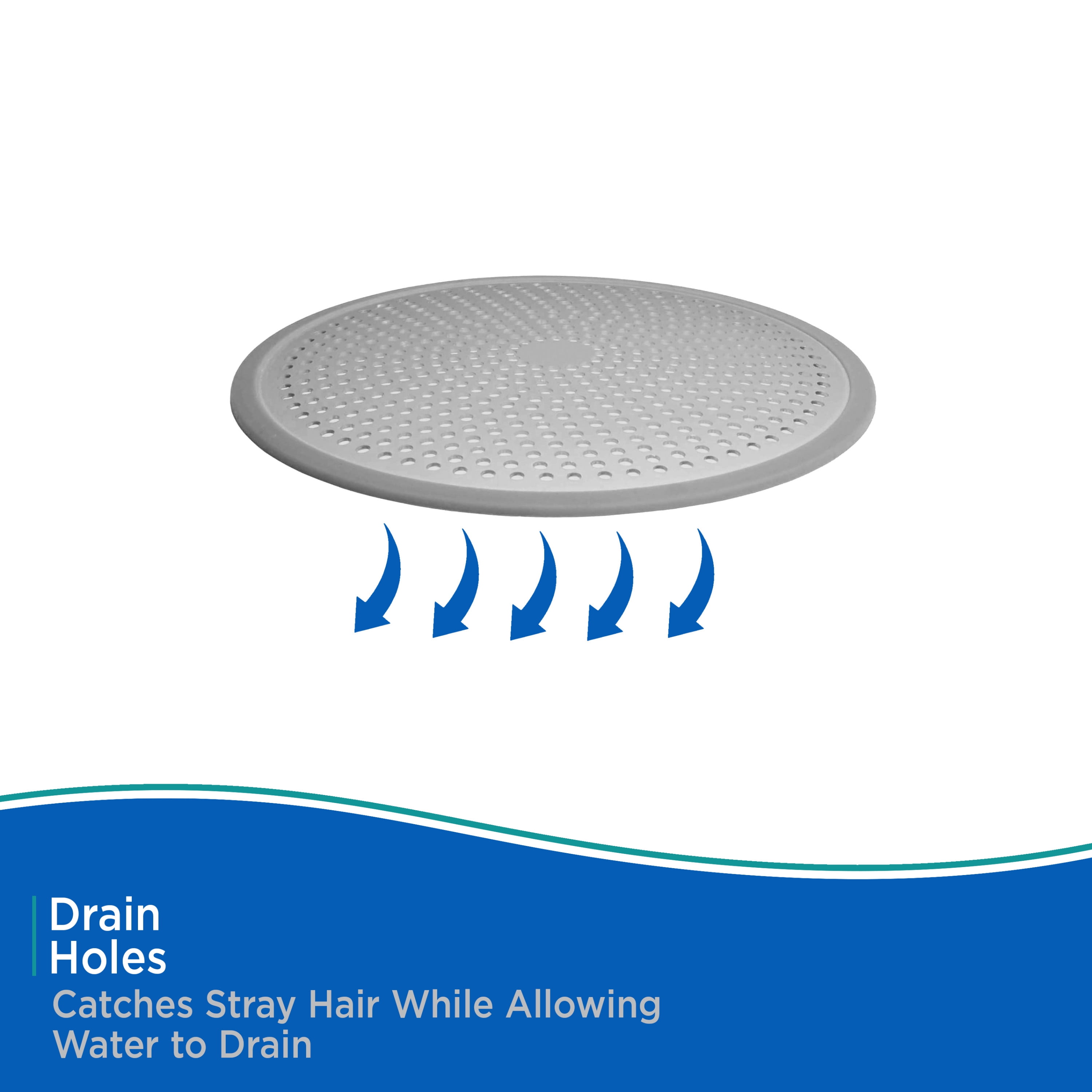 Kenney Rust-Proof Aluminum 4.7 Inch Diameter Sink or Bathtub Drain Cover, Silver & Gray