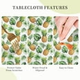 thumbnail image 5 of Summer Tropical Leaf Pineapple Round Tablecloth 60 Inch, Decorative Holiday Home Party Table Cloth for Kitchen Dining Picnic Table Cover, 5 of 6