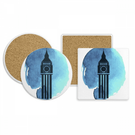 

Big Ben London England Britain UK Coaster Cup Mug Holder Absorbent Stone Cork Base Set