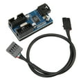 thumbnail image 2 of Divisor de encabezado USB 2.0 Bling Bling de 1 a 2 para placa base, 2 of 12