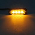 thumbnail image 4 of 4-Pack 4-LED Amber Orange Grill Emergency Warning Lights 12V 24V Flashing Strobe for Vehicles, 4 of 5