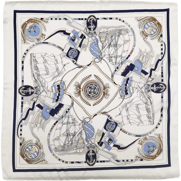 WEIFEI-Silk Feeling Scarf Medium Square Satin Head Scarf for Women 27.5 × 27.5 inches