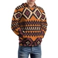 thumbnail image 3 of African Print Hoodie, Double hat sweater (Color:Brown Aztec Print; Size:S;), 3 of 8