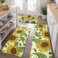 thumbnail image 2 of Yellow Sunflower Seed Pattern Kitchen Rugs Sets Of 3,Kitchen Runner Rugs Non Skid Washable,Decorative Kitchen Floor Mats for Kitchen,Sink,Laundry,17"x30"+ 17"x47" + 17"x59", 2 of 6