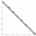thumbnail image 2 of 925 Sterling Silver Rhodium-plated Amethyst and Diamond Bracelet, 2 of 2