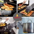 thumbnail image 5 of WOORNIGOJIN Silicone Oven Mitts Set- Heat Resistant Washable Gray Gloves with Soft Quilted Lining for Cooking and BBQ, 5 of 6