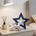 thumbnail image 6 of Red White and Blue Patriotic Star Decor, 4Th of July Decorations, 1 Pc Wooden Tabletop Accent, Coffee Table Decor for Living Room, 6 of 6