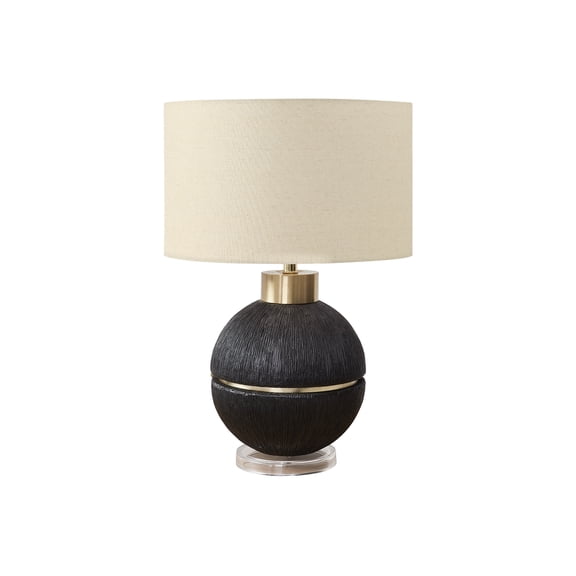 Lighting - 26"h - Table Lamp - Black / Gold Resin - Beige Shade - Contemporary