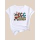 thumbnail image 3 of Easter Bunny Graphic Tee for Women - Casual Fashion Round Neck Short Sleeve T-Shirt with Leopard Print Bandana & Colorful Egg Hunter Design, Breathable Polyester, Machine Washable, 3 of 5