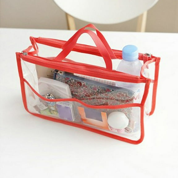 TACILIP Swimming, Clear Cosmetic Makeup Bag, Transparent Tote Shoulder Bag Clear Toiletry PVC Tote, Stadium Outdoor Beach Pool Handbag ShouldeBag Makeup Bag Organizer, Sports Camping Travel