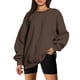 thumbnail image 1 of Gibobby Sudadera Mujer Moda Suéter holgado de otoño e invierno para mujer, sin capucha con manga de hombro de Color sólido (Café, XXL), 1 of 4