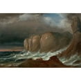 thumbnail image 2 of Peder Balke 18x13 Black Ornate Wood Framed Double Matted Museum Art Print Titled - Cliffs by the Coast of Northern Norway (Mid 1840s), 2 of 5