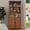 Dark Oak, variant on CQSXDA 5 Tier Cube Display Cabinet 70.86 Inch Tall with Adjustable Shelves and Barn Doors, MDF Wood Freestanding Storage Cabinet for Living Room and Bedroom, Dark Oak