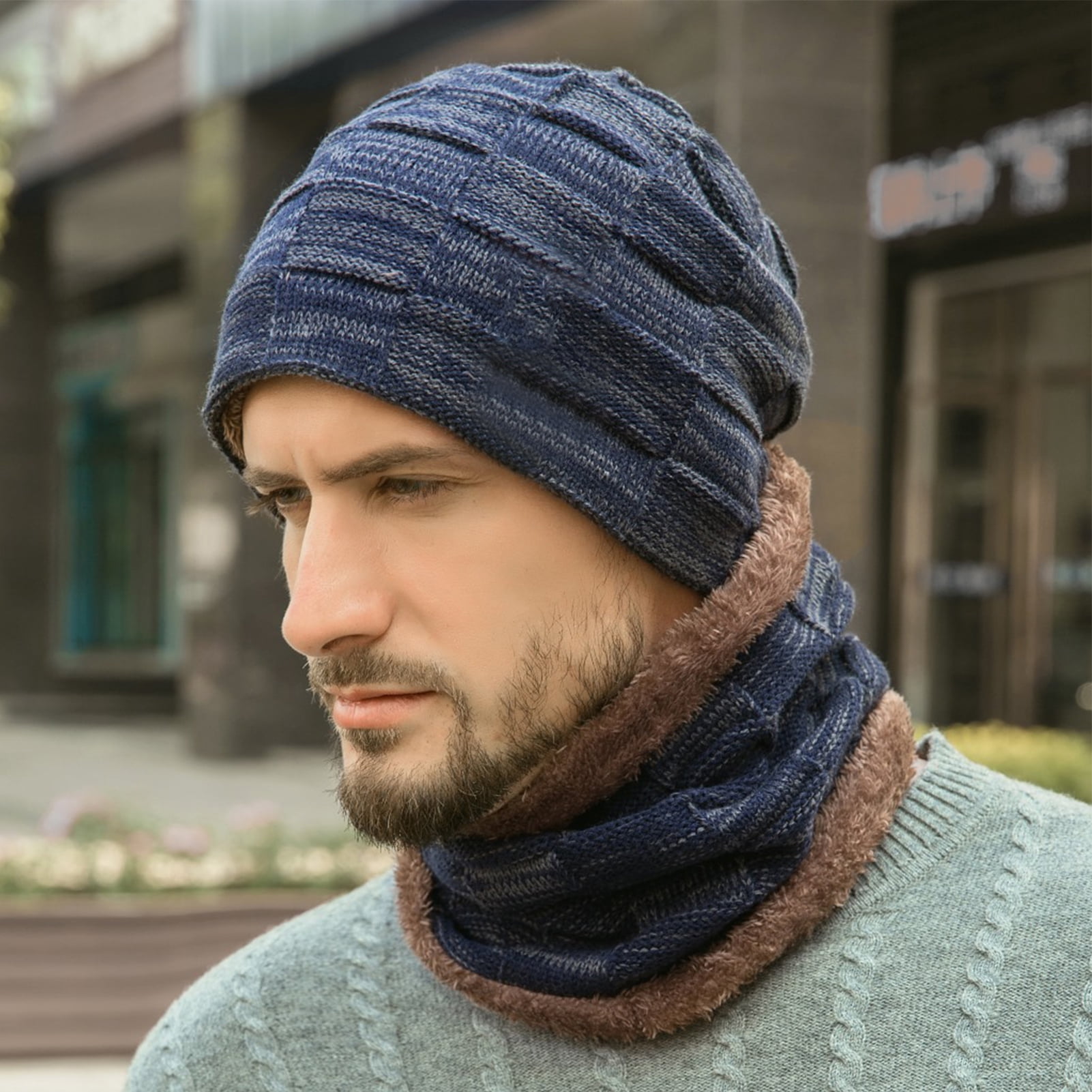 Horizon-t Plaid Unisex 100% Acrylic Knitting Hat Cap Fashion Beanie Hat