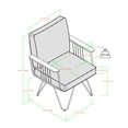 thumbnail image 3 of Manor Park Modern Hairpin Leg Metal and Wood Patio Chair, Clove Brown, 3 of 8