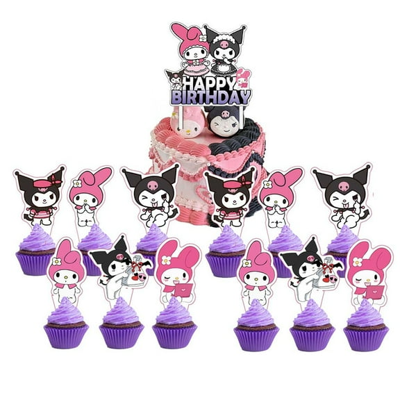 Kuromi Cake Topper CupcakeS Set Birthday Party Supplies Decoration Decor Kit