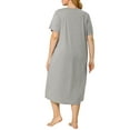 thumbnail image 4 of Agnes Orinda Women's Plus Size Nightgowns Crew Neck Short Sleeves Sleep Dress Cats Print Pajamas Lounge Home with Pocket 1X Gray, 4 of 9