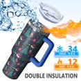 thumbnail image 5 of Dark Blue Christmas Pattern Tumbler with Handle and Lid,40oz Double Wall Vacuum Insulated Tumbler,Cups Gift for Women and Men, 5 of 7