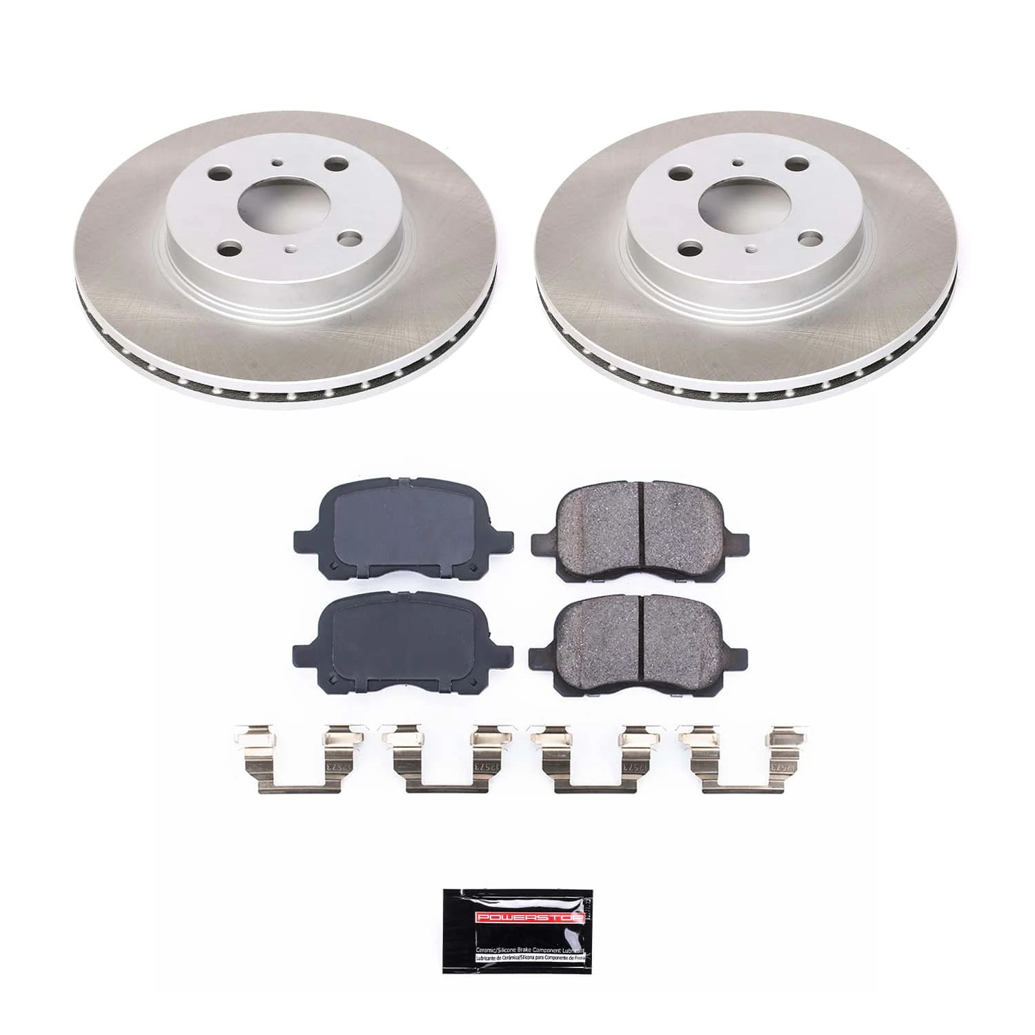 PowerStop Front Semi-Coated Rotor and Low-Dust Ceramic Brake Pad Kit SC1152