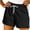 Black, variant on Womens Casual Elastic Waist Shorts Summer Drawstring Shorts with Pockets Pull On Stretchy Loose Shorts Comfortable Beach Vacation Shorts