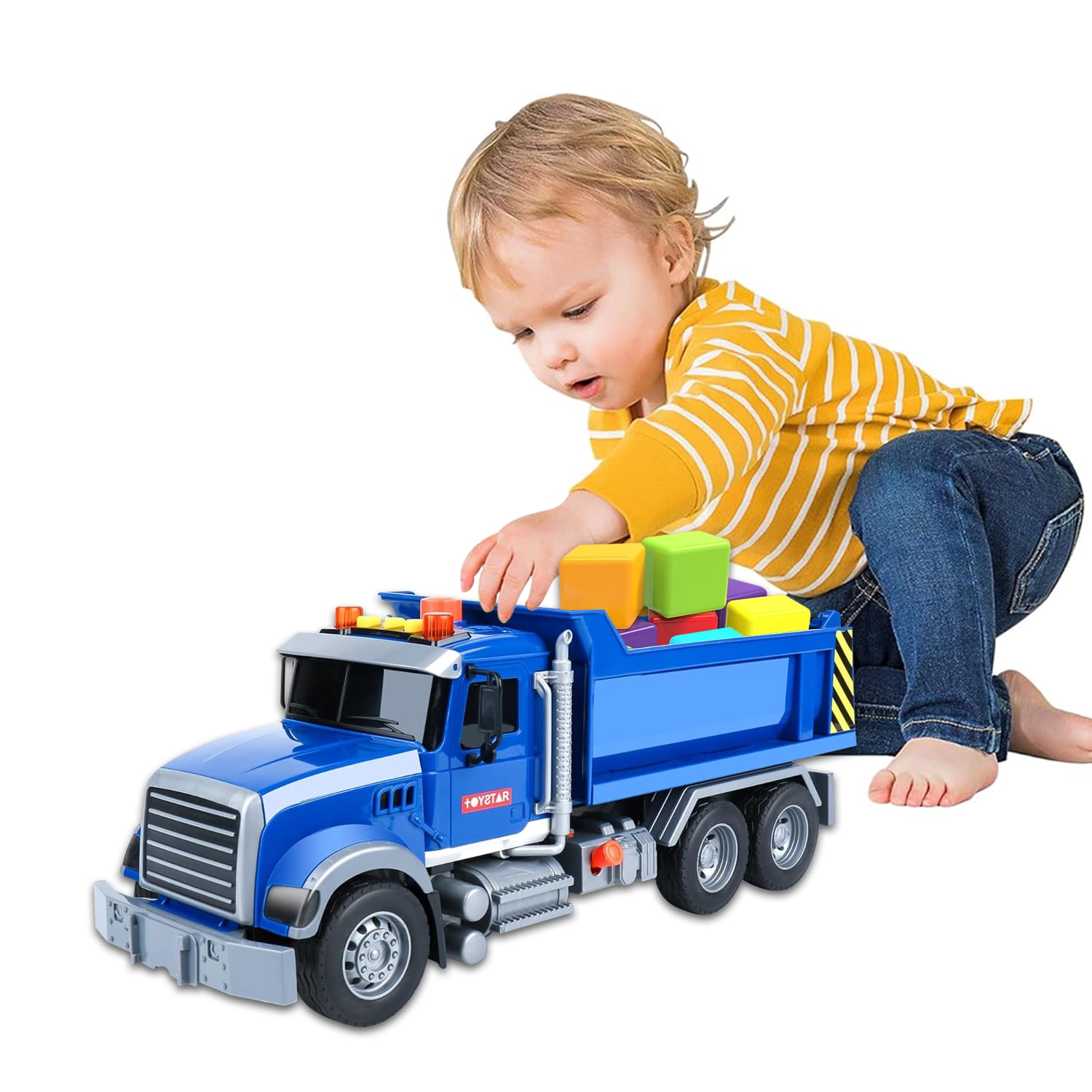 Toddler Truck Toys for Boys Age 3-6, Dump Truck with Lights and Sounds for Kids Boy Christmas Birthday Gift