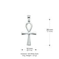 thumbnail image 5 of 14K White Gold Egyptian Ankh Cross Charm Pendant with 1.4mm Round Wheat Chain Necklace - 18", 5 of 6