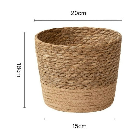 Handmade Rattan Plant Pot Woven Straw Basket for Plants and Garden Vintage Style Large Size