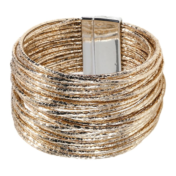 Pulsera para mujer, accesorios, con cierre magnético, aleación de zinc versátil y a la moda. Estilo dorado B